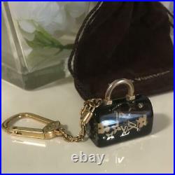 Auth Louis Vuitton Inclusion Speedy Keyring Bag Charm Black Used from Japan F/S