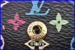 Auth Louis Vuitton Monogram Multicolor Multicles 4 Key Case Black Pink LV 4817H
