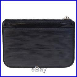 Auth Louis Vuitton Pochette Clef NM Coin Case Key Chain Epi Black M66602 09EC594