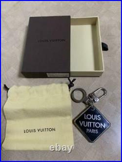 Auth Louis Vuitton Porte Cles Damier Clark M66268 Bag Charm Key Chain Key Ring