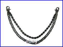 Auth Louis Vuitton Wallet Chain Black As Night MP1352 Box Rare Great 100045 B