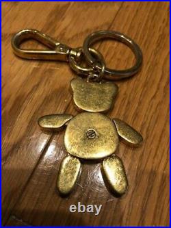 Auth PRADA Bear Black Gold key chain Women Accessories Keyring from Japan