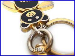 Auth PRADA Key Chain Key Ring Charm with Box Bear Logo Black Gold used
