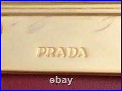 Auth PRADA Logo Heart 6-Ring Key Case Black/Red Leather/Goldtone e47866f