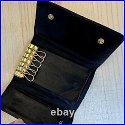 Authentic CHANEL Black Patent Leather 6 Rings Key Case Key Holder