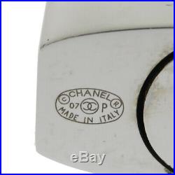 Authentic CHANEL CC Padlock Bag Charm Key Ring Silver Plated Black 07P 30BG819