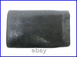Authentic CHANEL Caviar Skin Key Case Leather Black 93922