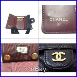 Authentic CHANEL Classic Key Holder Case Caviar Leather Black Vintage