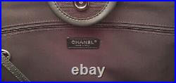 Authentic Chanel Deauville Large Shopping Tote Pouch Canvas Calfskin Black 2023