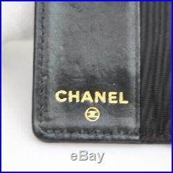 Authentic Chanel Key Case Black Cavier Skin 1101346