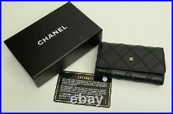 Authentic Chanel Leather 6 Key Ring Holder Wallet Cross-stitch Pattern Accessory