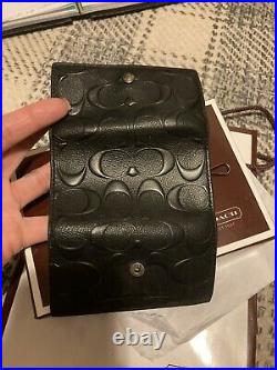 Authentic Coach Black Leather 5 Key Holder With Box And Bag