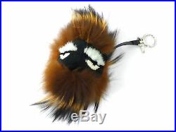 Authentic Fendi Fox Fur Monster Bag Bug Kooky Charm Key Ring Unused D1124