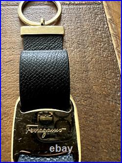 Authentic Ferragamo Black Vara Bow Leather Keychain