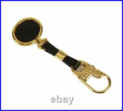 Authentic Gucci GG dark brown leather vintage key chain