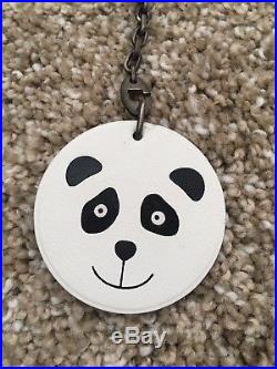 Authentic HERMES Panda Key Chain Bag Charm White Black