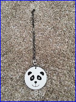 Authentic HERMES Panda Key Chain Bag Charm White Black