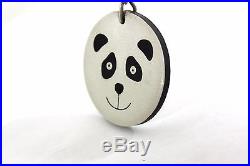 Authentic HERMES Panda Motif Epson Key Chain Bag Charm White Black (270720)