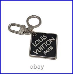 Authentic LOUIS VUITTON Key chain Kle Damier Clark M66268 Key ring Silver Black