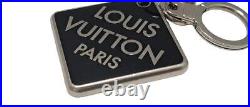 Authentic LOUIS VUITTON Key chain Kle Damier Clark M66268 Key ring Silver Black