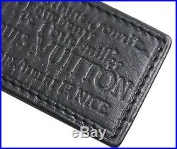 Authentic LOUIS VUITTON Keychain Keyring Black Leather #0838