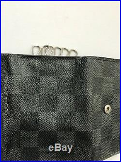 Authentic Louis Vuitton Black Multicles 6 Key Case Holder Damier Grey Graphite
