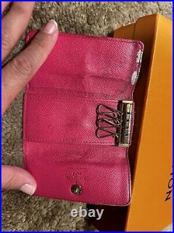 Authentic Louis Vuitton Black Multicolor Leather Bag Key Wallet Ring Chain-$900