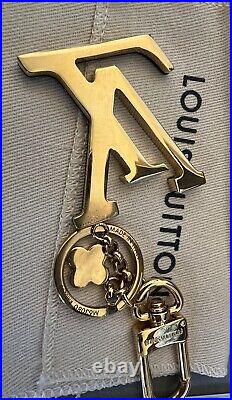 Authentic Louis Vuitton Cappuccines Key Chain Large Black /Gold Monogram