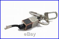 Authentic Louis Vuitton Key Ring Damier Dice Black X Silver M00067 118494
