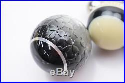 Authentic Louis Vuitton Key Ring Mini Lin Balls Black X Cream 366303