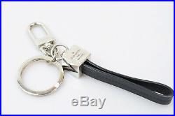 Authentic Louis Vuitton Key Ring V Dragonne Black X Silver 813011