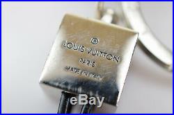 Authentic Louis Vuitton Key Ring V Dragonne Black X Silver 813011