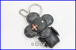 Authentic Louis Vuitton Key Ring Vivienne Doudoune Bag Charm Black 806405