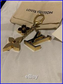 Authentic Louis Vuitton LV Fleur De Monogram Bag Charm M67119 With Receipt