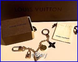 Authentic Louis Vuitton RARE Gold Black Pop Flower Keychain Purse Charm