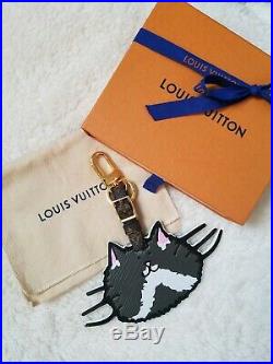 Authentic Louis Vuitton cat catogram keychain bag charm Rare
