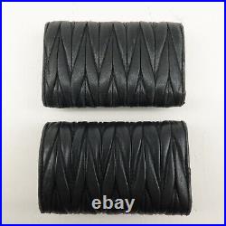 Authentic MIU MIU Set of 2 Matelasse Leather 6 Hook Key Case Black Used F/S