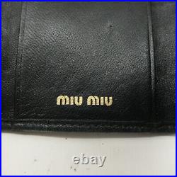 Authentic MIU MIU Set of 2 Matelasse Leather 6 Hook Key Case Black Used F/S