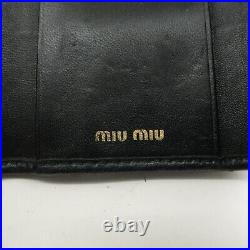 Authentic MIU MIU Set of 2 Matelasse Leather 6 Hook Key Case Black Used F/S