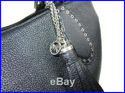 Authentic Michael Kors Leather Brooklyn Large Black Tote With Key Chain EXCELLENT