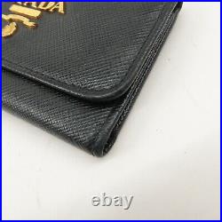 Authentic PRADA Leather 6 KeyHook Key Case Key Holder NERO Black 1PG222 Used F/S