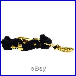 Authentic PRADA MILANO Queen Bear Key Chain Bag Charm Beads Wool Black 66BF435