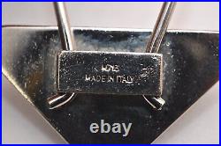 Authentic PRADA Metal Logo Key Ring Charm Silver Plating M713 Black 3558J