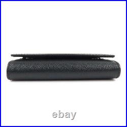 Authentic PRADA Saffiano Leather 6 Key Case Key Holder Black M25U Used F/S