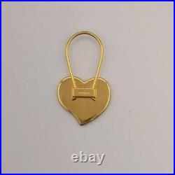 Authentic PRADA Saffiano Leather Black Heart Key Ring Holder Bag Charm