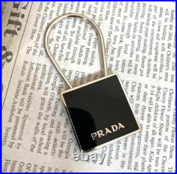 Authentic PRADA key chain Keyring Key Holder Black good condition from Japan