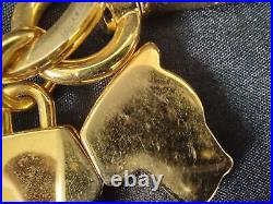 Authentic Prada Gold and black Dog charm keyring key chain with a Box-f0118