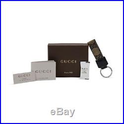 Authentic Rare Gucci Vintage Gray Canvas GG & Black Leather Keychain + Extras