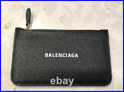 BALENCIAGA Cash logo-print leather cardholder coin purse