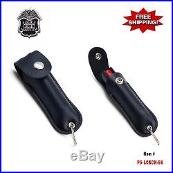 BLACK Police Magnum. 50oz Leather Cases Key Chain Pepper Spray